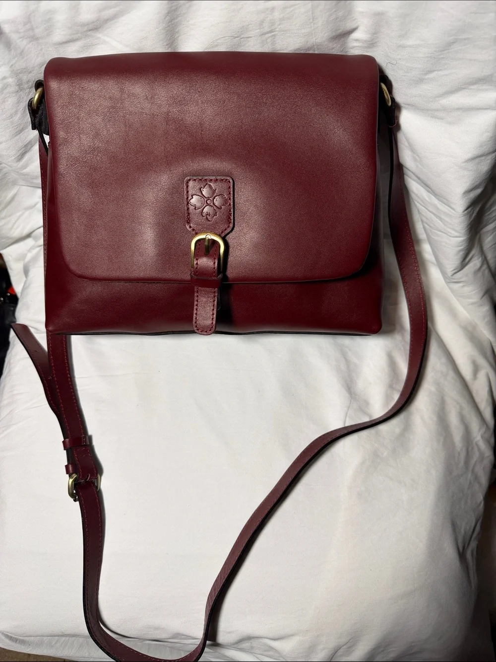 Patricia Nash Burgundy Leather Crossbody Bag - Picture 1 of 14